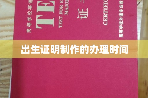 格尔木出生证明制作的办理时间